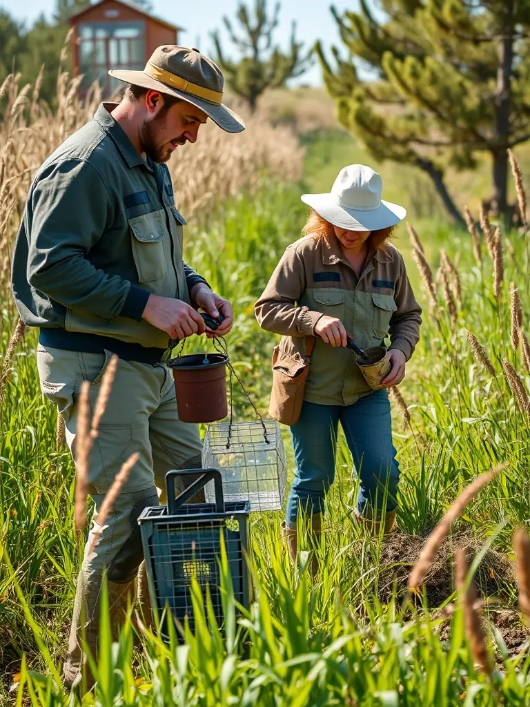 Image of ACCA members working with local farmers to protect crops from wildlife damage, showcasing the association's role in cultural protection and community support.