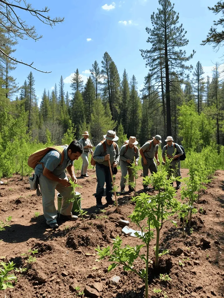 A photo of ACCA members planting trees or restoring habitat, emphasizing the association's commitment to environmental stewardship.